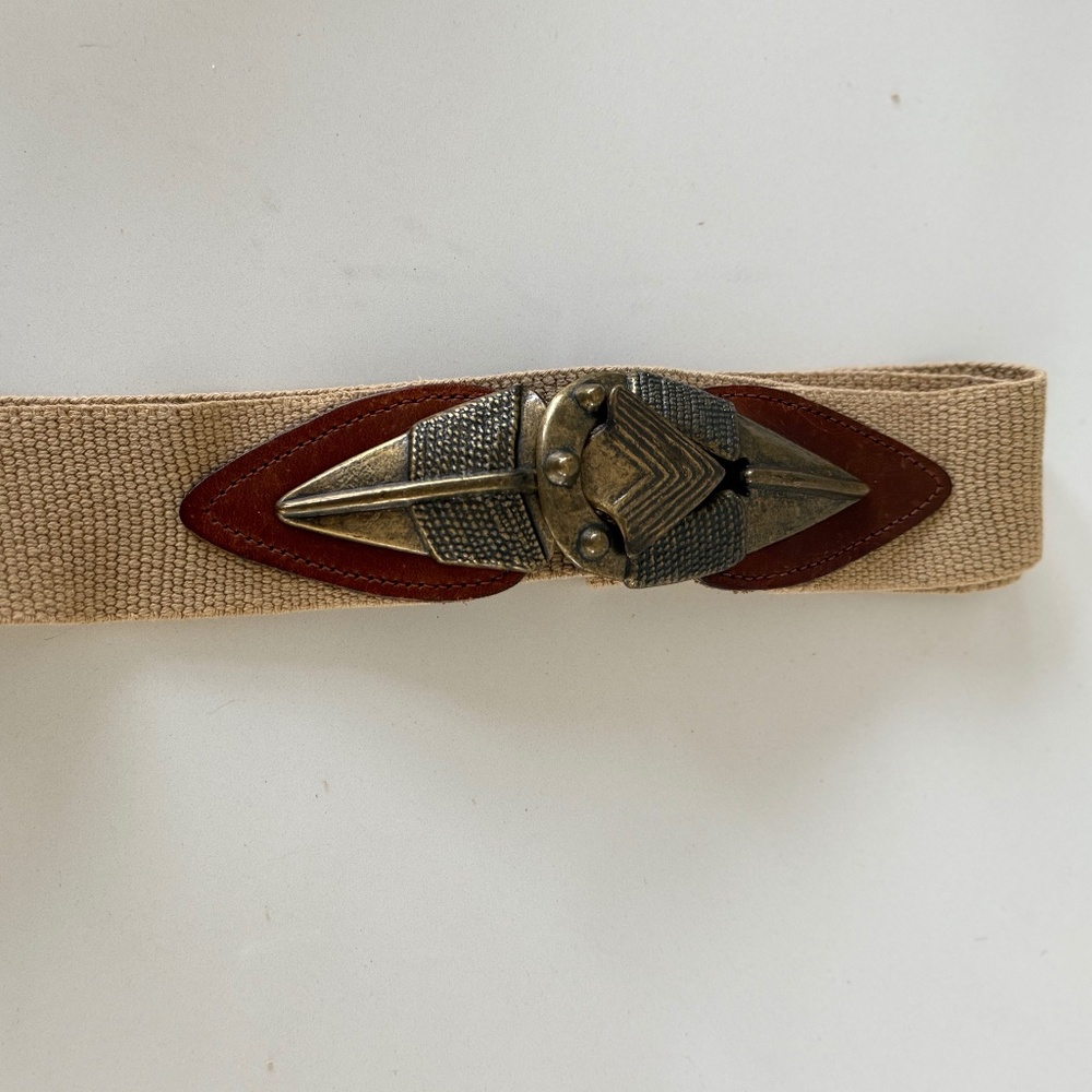 Vintage Omega Arrow Brass Buckle Belt